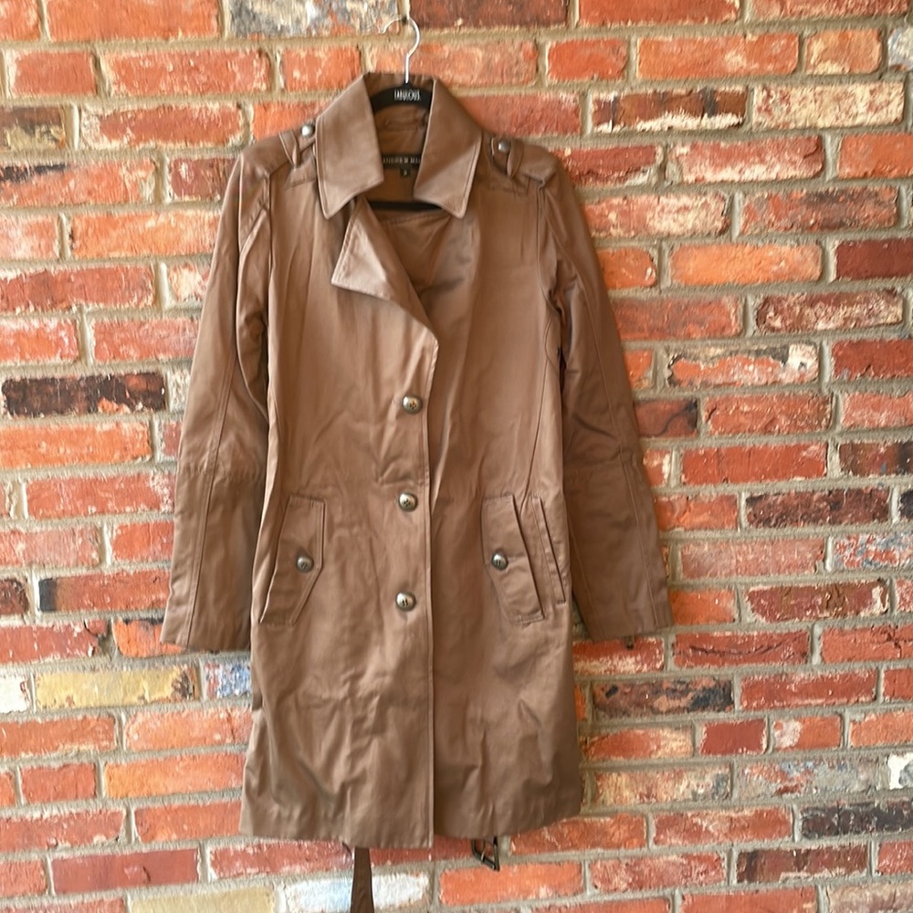 Andrew Marc brown cotton trench coat